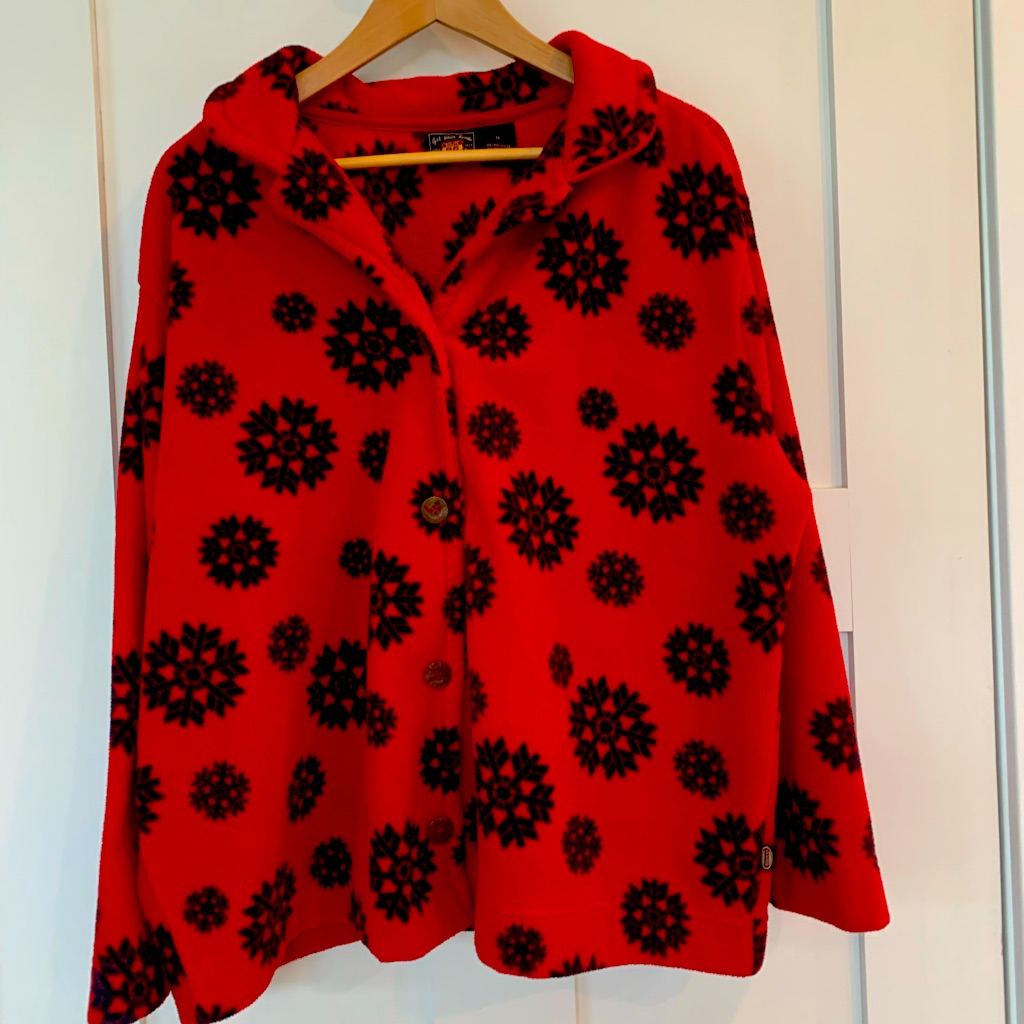 Winter Fleece Festive Jacket With Snowflakes
